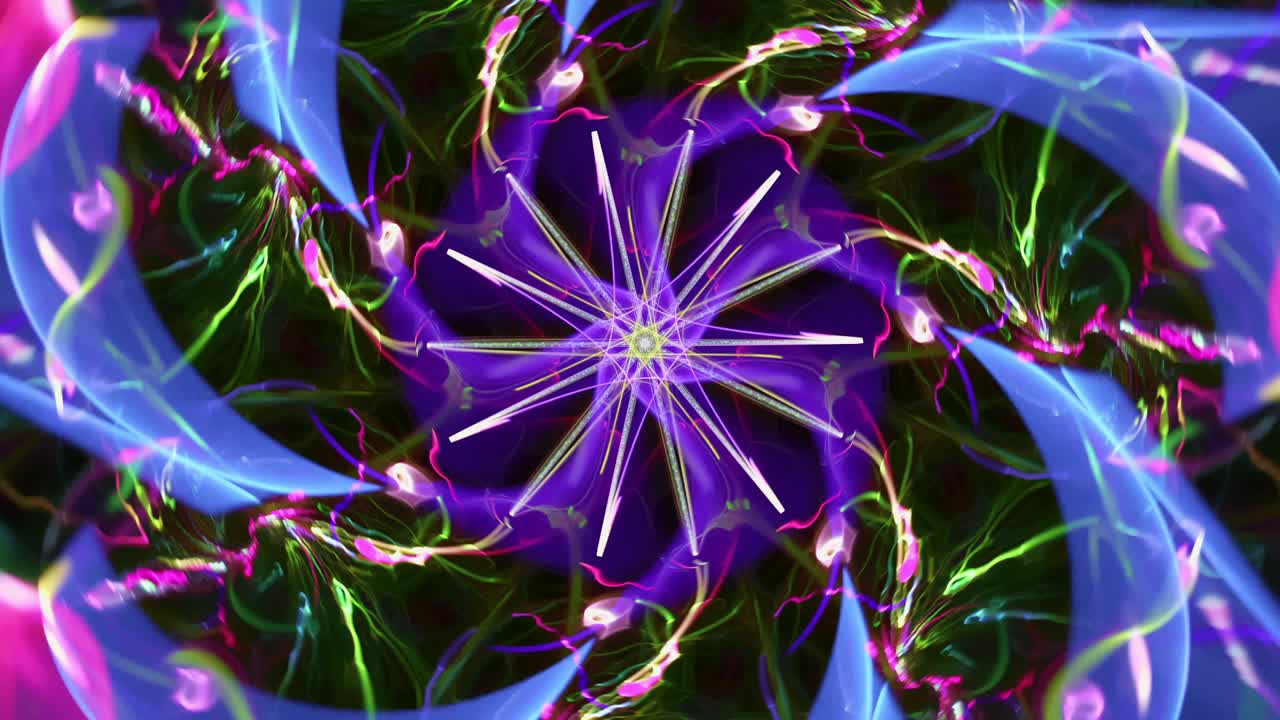 caleidoscopio fractal floral abstracto - ondas de gotas de agua - música en bucle sin interrupciones vj colorido arte de fondo de transmisión artística