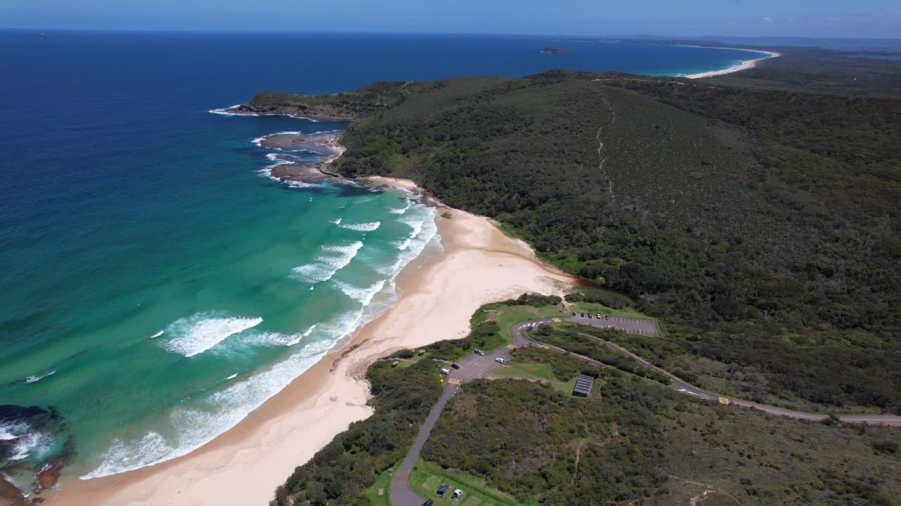 Frazer Beach With Turquoise Sea In New South Wales, Australia - Aerial Shot