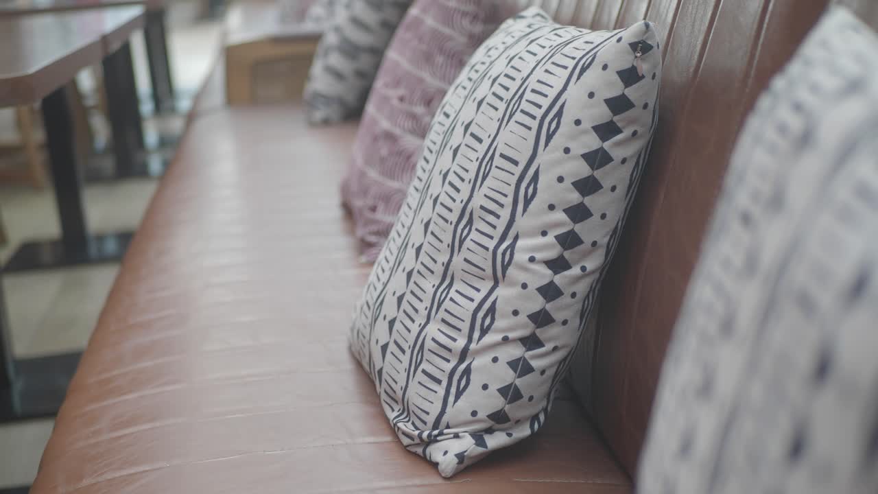 Couch with decorative pillows