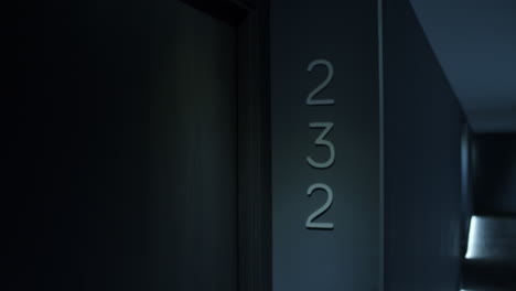 hotel corridor with room numbers