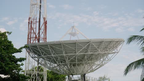 afn radio satellite communication dish on diego garcia, british indian ocean territory