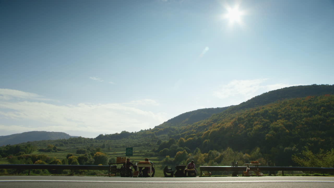 길가 판매자 와이드 샷