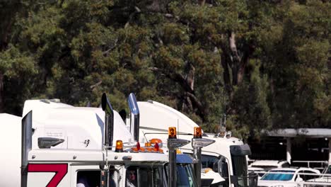 stationary truck near trees over time