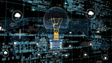 animation of light bulb and data processing