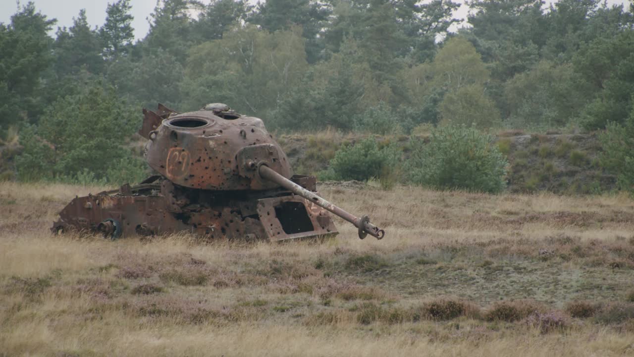 Some old WW2 tanks in the british military training area Senne in Paderborn, Germany