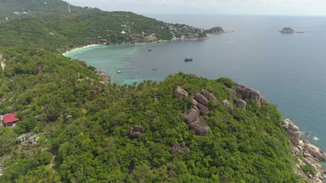 aerial view of a tropical island beach