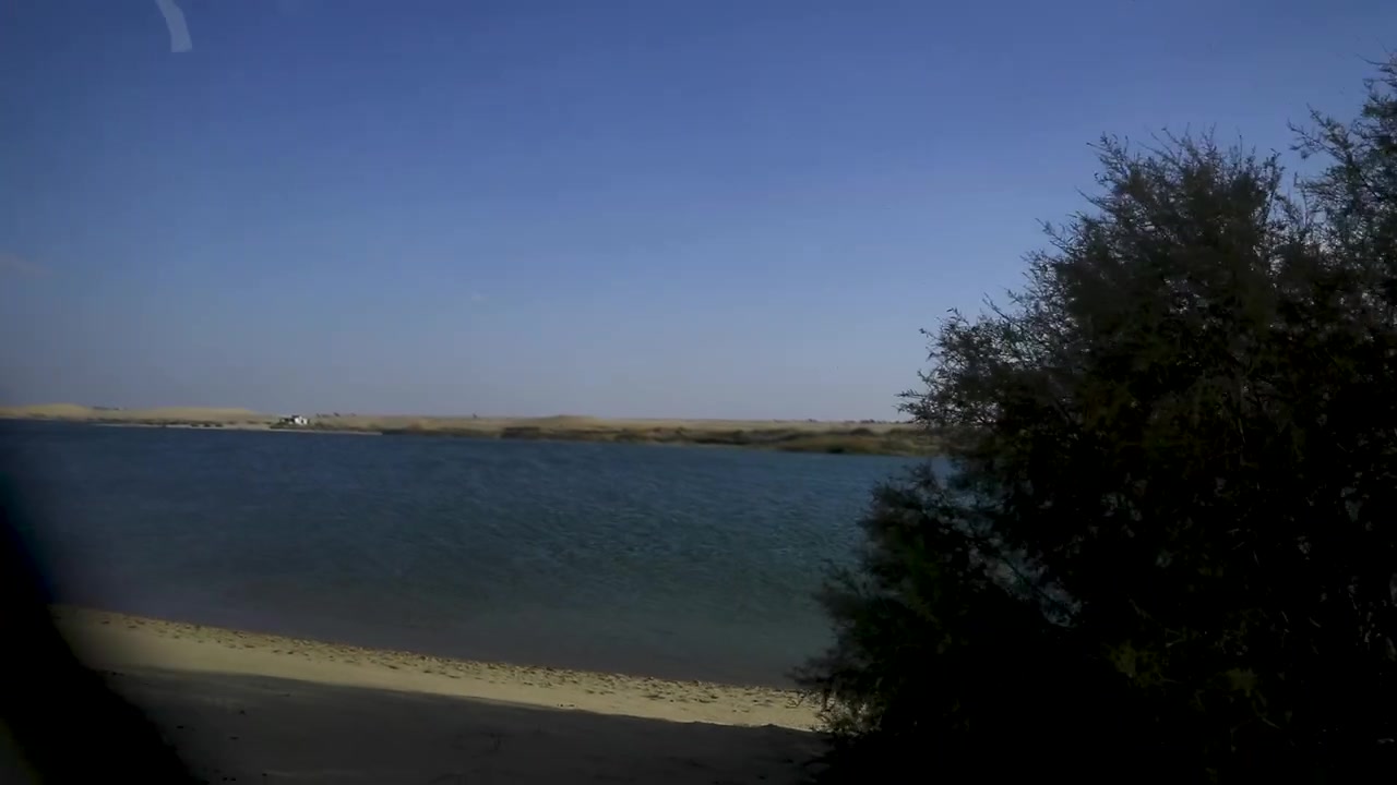 Lake in the Fayoum desert in Egypt
