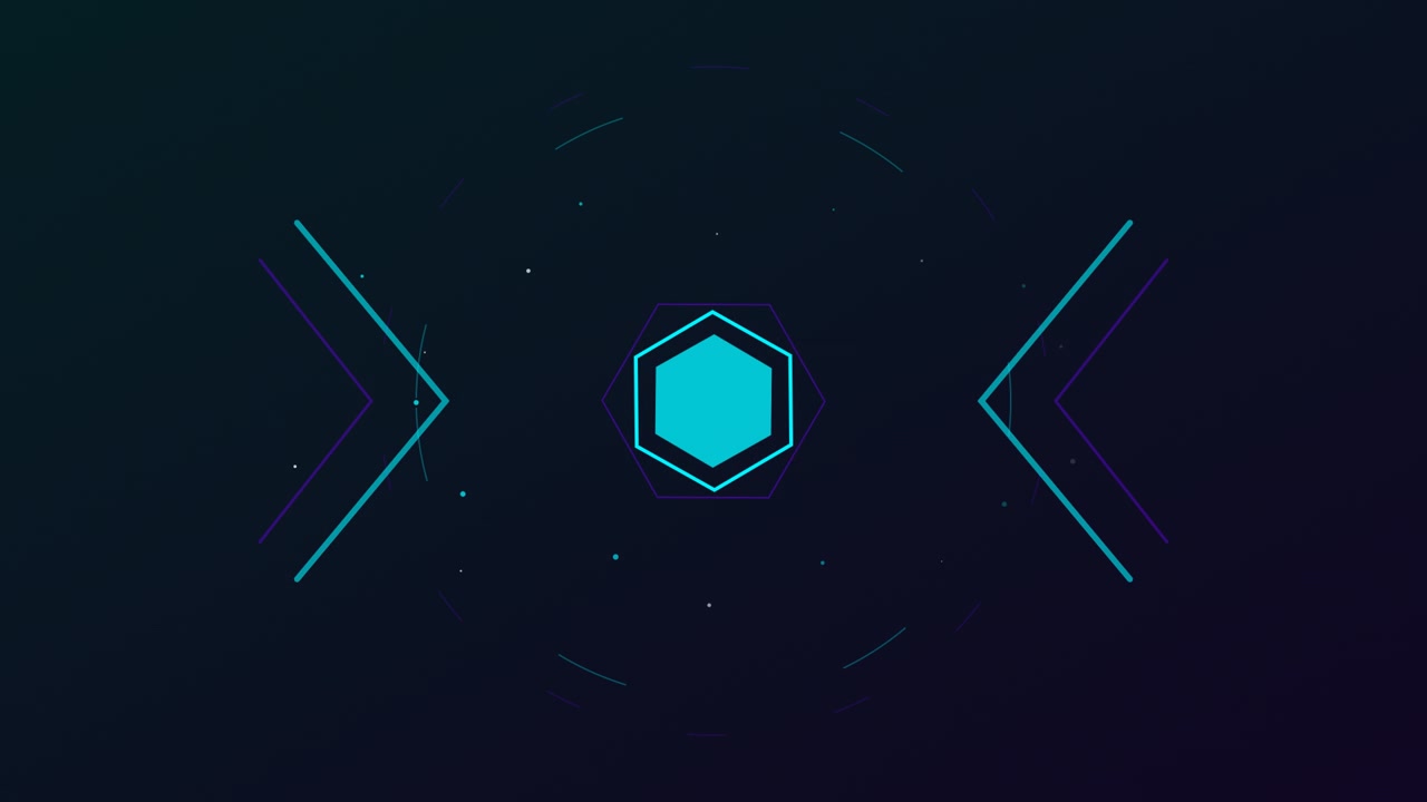 Abstract Digital Hexagon Animation with Pulsing Geometric Elements