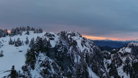 Schneebedeckte-Berge-Und-Bäume-Im-Pazifischen-Nordwesten