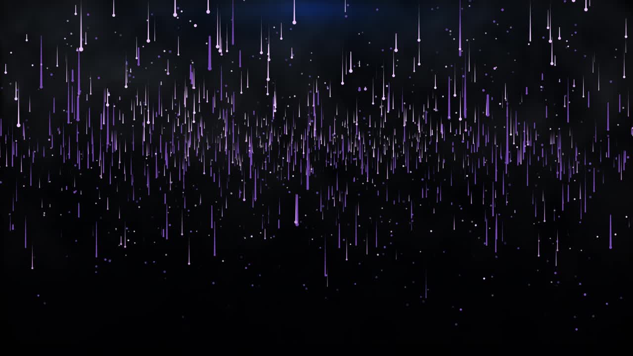 Blue rain of fire lines falling downward particles dropping deep abstract stage for fashion party