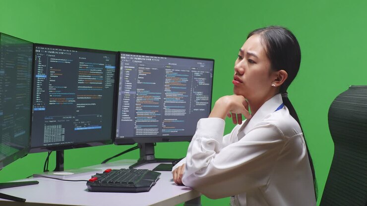 Programmatrice concentrata sulla programmazione