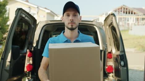 delivery person at a home
