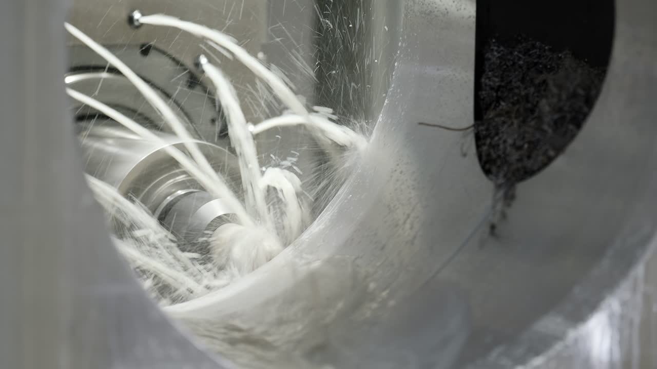 물 냉각제와 함께 cnc 가공 과정