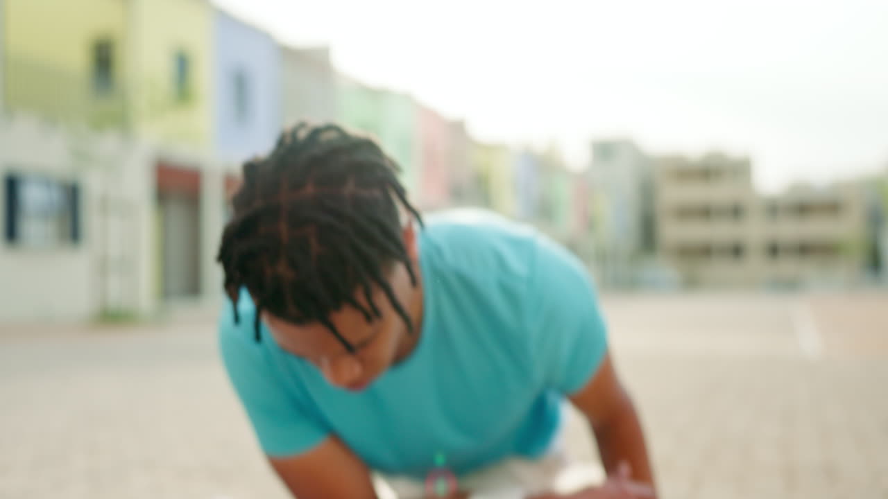 City fitness, black man and stretching legs