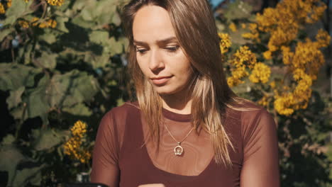 caucasian woman outdoors.