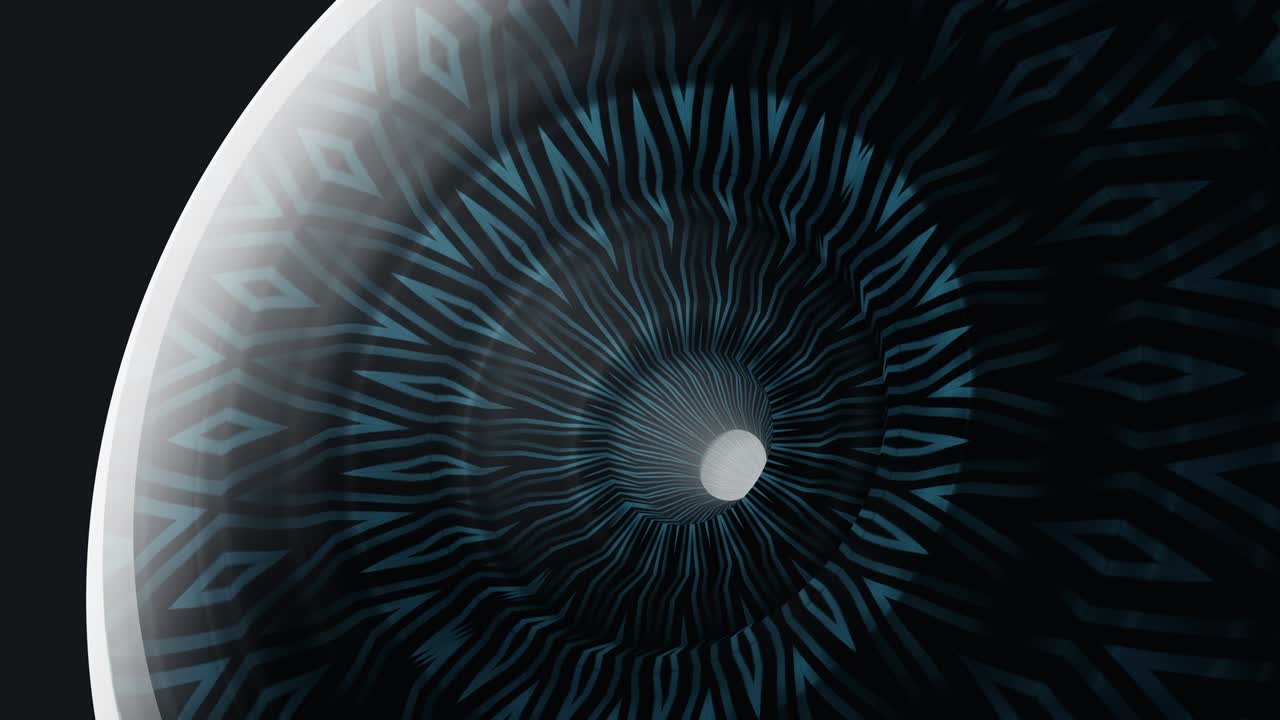 Abstract fractal 3D circle motion graphic background with dark blue futuristic texture waves. 4K 3D Looped Seamless Animation. Abstract template background for your business presentation, VJ loop.