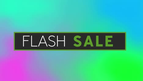 animación digital del texto de venta flash contra un fondo de gradiente colorido