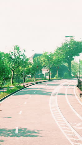 peaceful road through a summer park