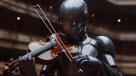 robot playing violin