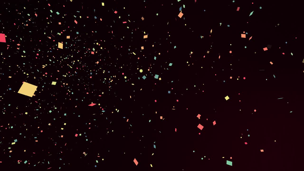 trozos multicolores de confeti que caen sin problemas sobre un fondo negro