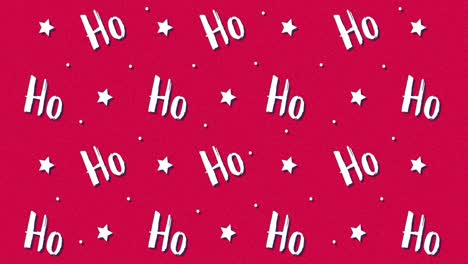 Christmas-pattern-Ho-text-animation-over-red-background