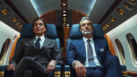 business people in private jet