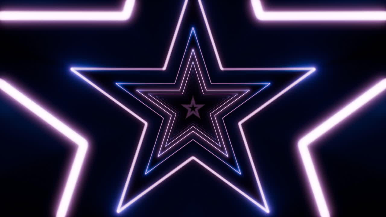 fondo del túnel de estrellas de neón