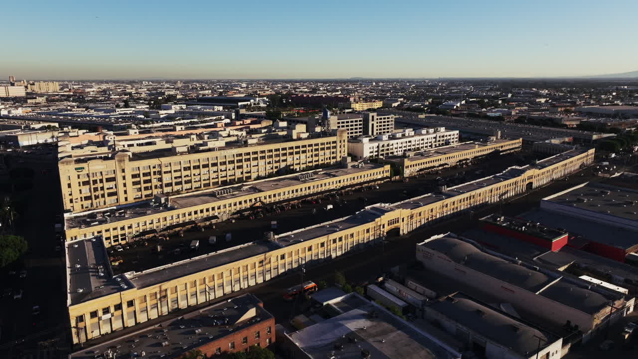 Aerial View of a Large Industrial or Commercial Complex in an Urban Setting