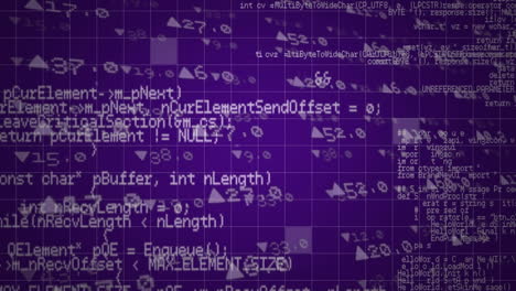 animación de datos e información con números y flechas móviles sobre una cuadrícula