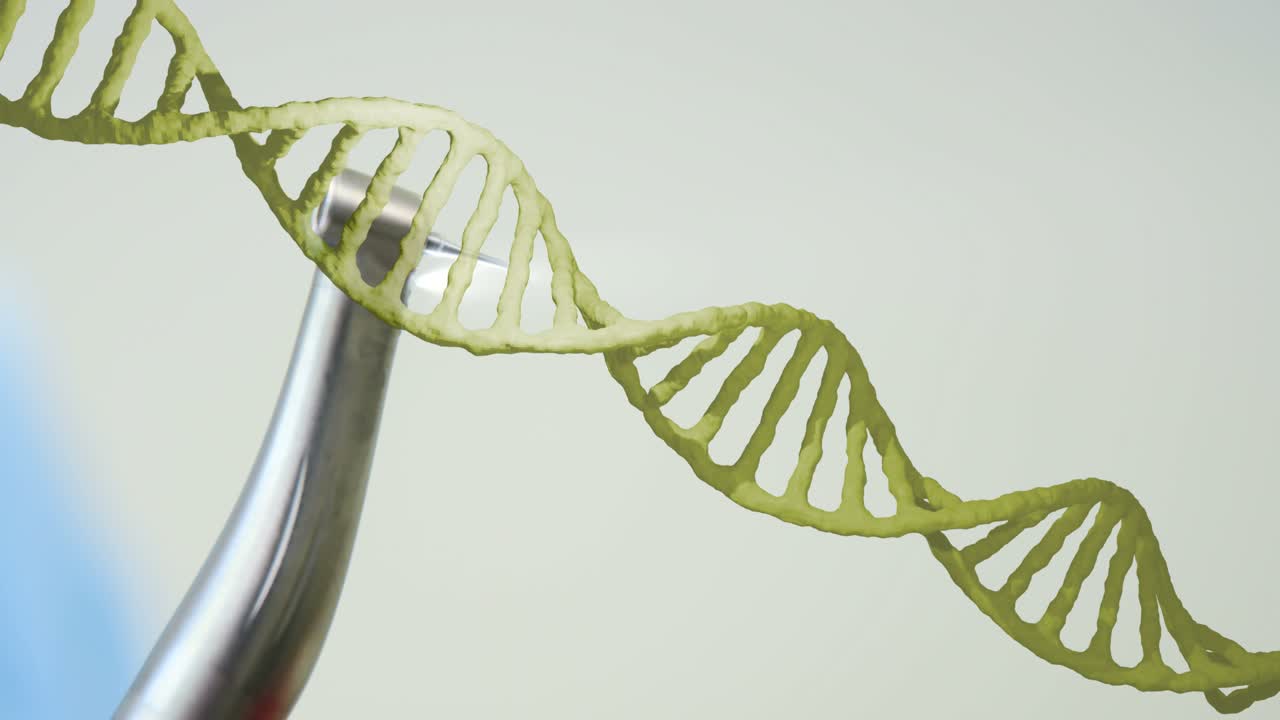 Animazione di filamento di DNA su trapano odontoiatrico