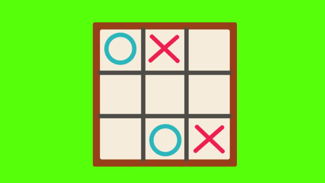 juego de tic-tac-toe en un fondo de pantalla verde
