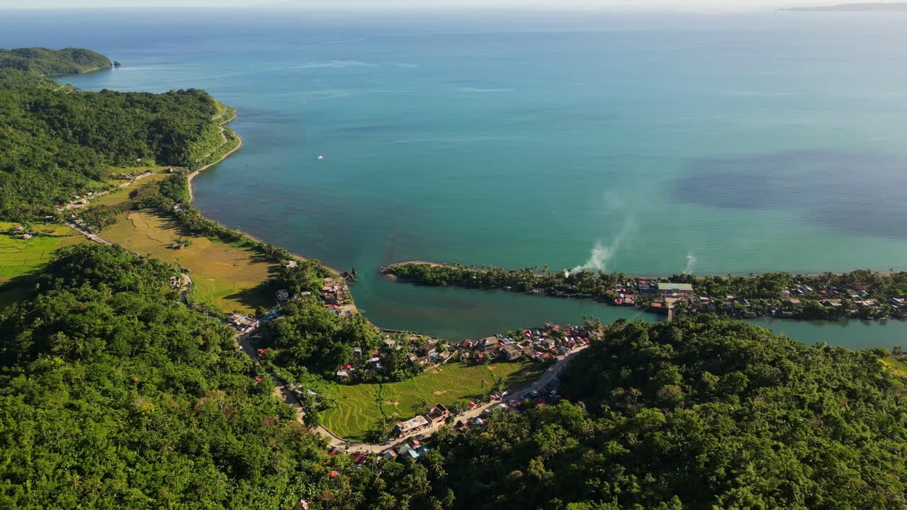 Aerial View Of Blue Sea And Bato Municipality In Catanduanes, Philippines.
