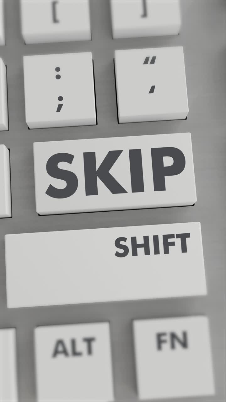 Pressione del tasto Skip sulla tastiera Video verticale