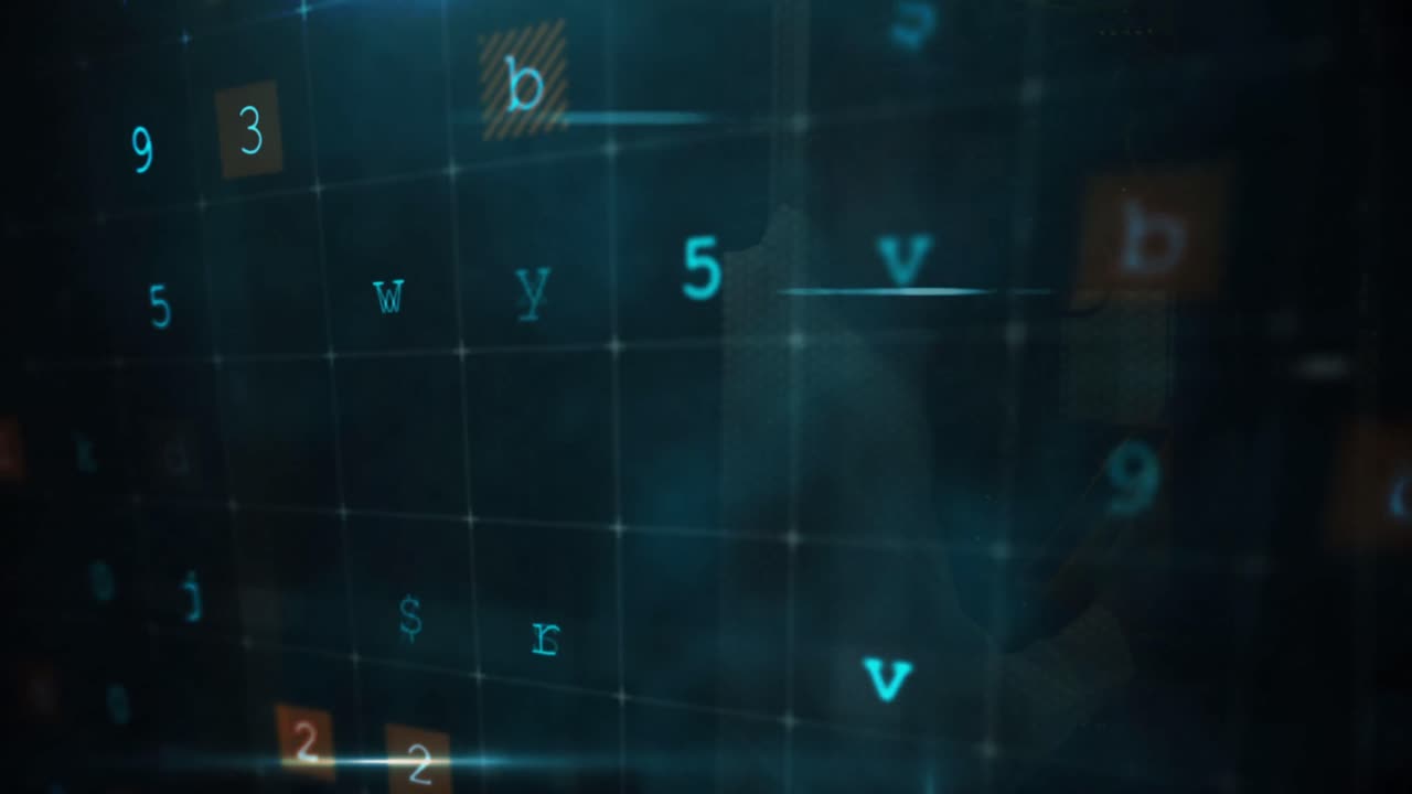 animación de advertencia de ataque cibernético sobre el hombre caucásico en la sala del servidor