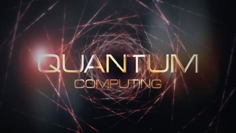 quantum computing futuristic cinematic title banner background concept. 4k 3d rendering seamless loop creative quantum computing animation with digital lines and flare for business technology bg.