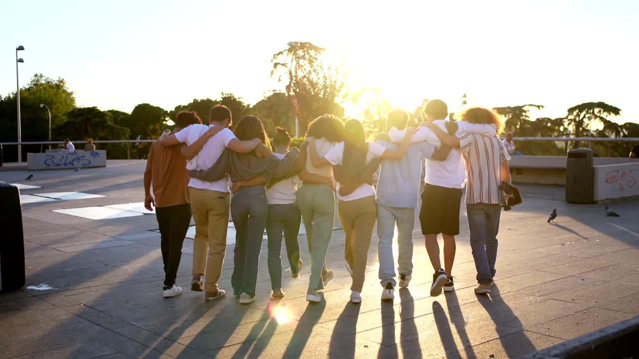 Group of Friends Walking Together
