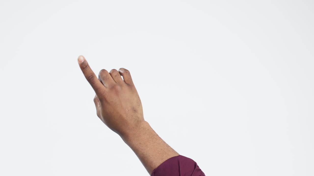 mano, maqueta y deslizar el dedo con la persona