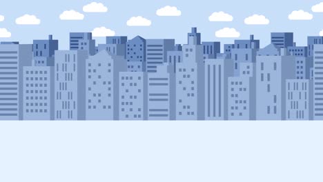 el hombre de negocios cae en el agujero. el fondo de los edificios. el concepto de riesgo. ilustración de bucle en estilo plano.