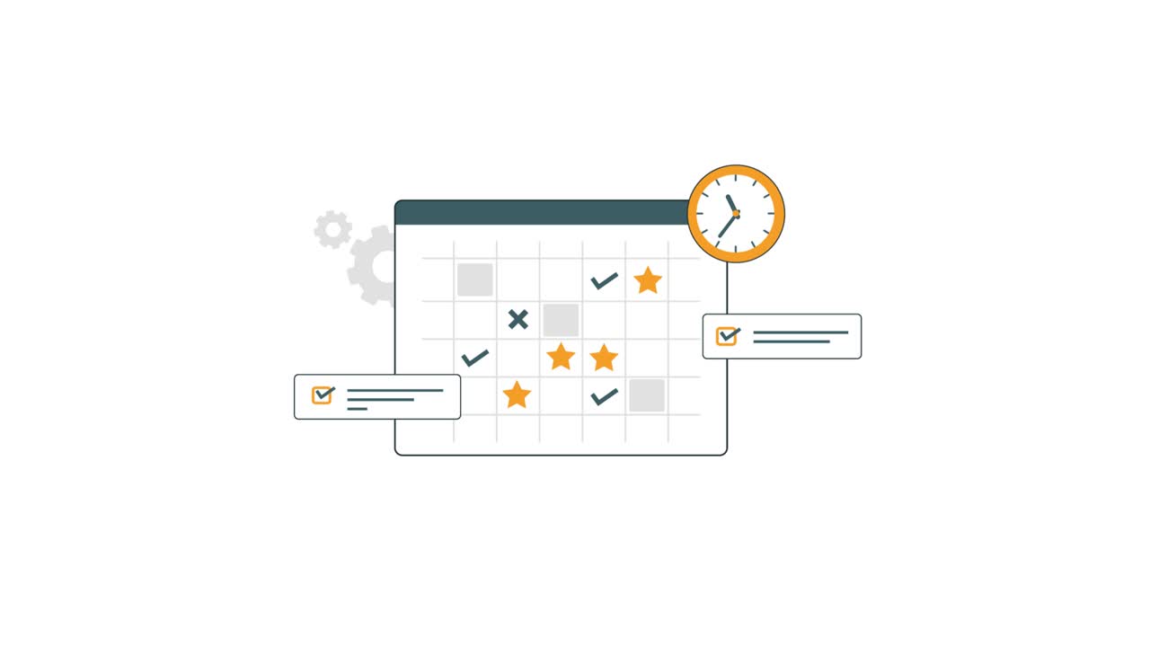 Time Management and Task Planning Calendar Animation