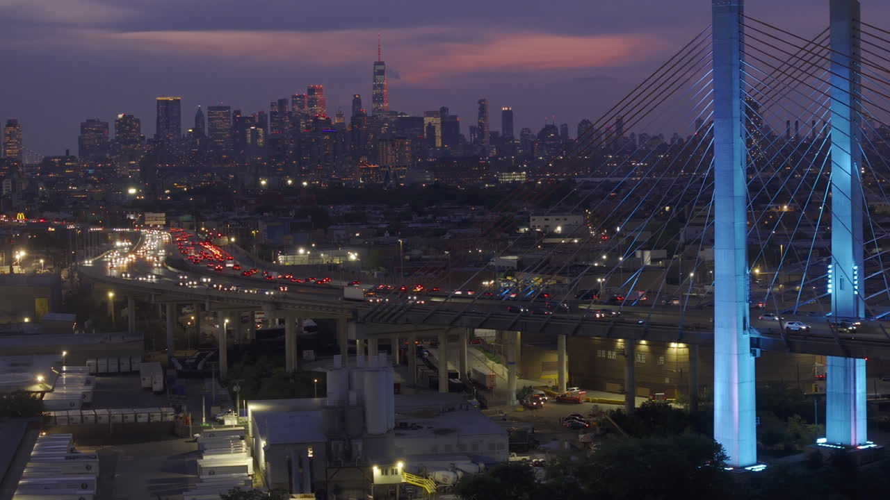 Aerial view of Midtown Manhattan at sunset. Shot in New York City