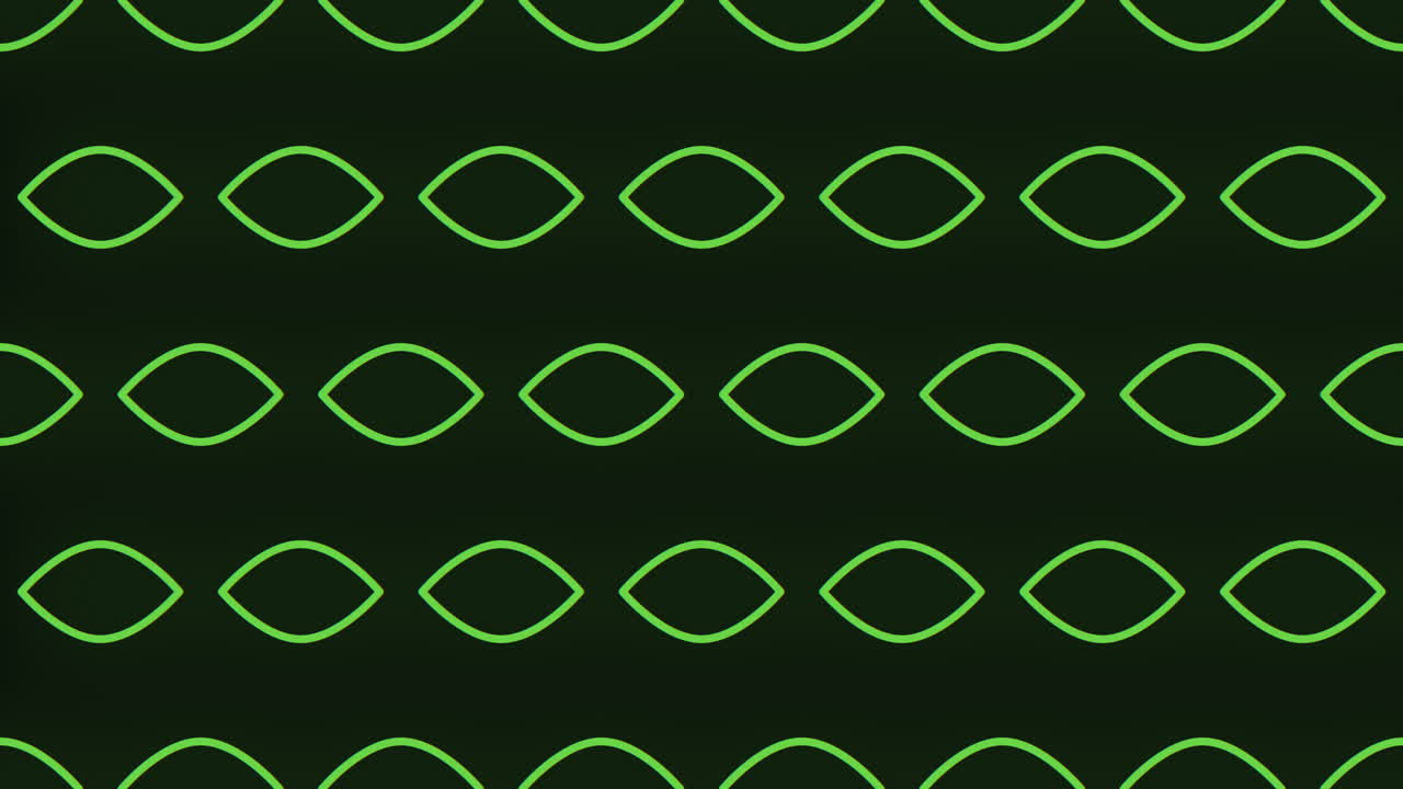 Geometric green line pattern diamonds and squares on black