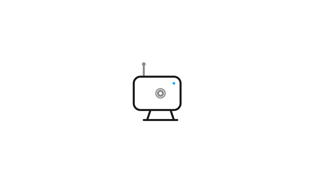 Animated Line Art Icon of a Security Camera