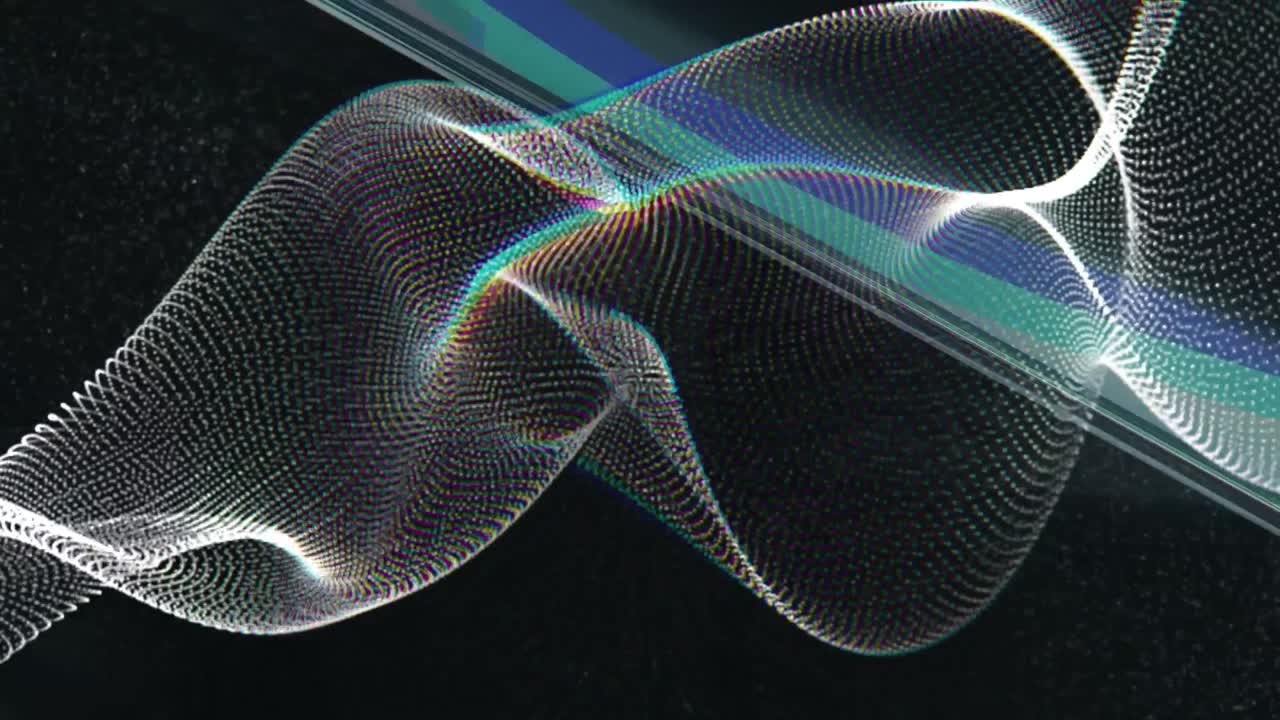 검은 바탕에  반점과 큐브의 애니메이션