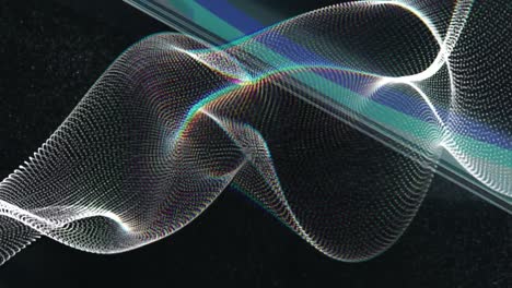 animation of white spots and cube on black background