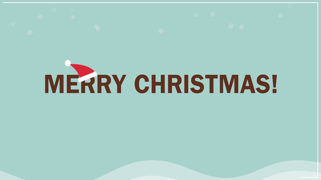 눈 배경에 메리 크리스마스 텍스트