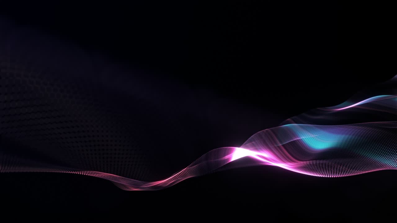 Abstract seamless loop of mesh glowing blue red purple dot futuristic digital luxurious sparkling wave particles flow background,Motion of digital data flow.big data background concept.Cyber or technology