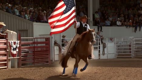 rodeo with american flag
