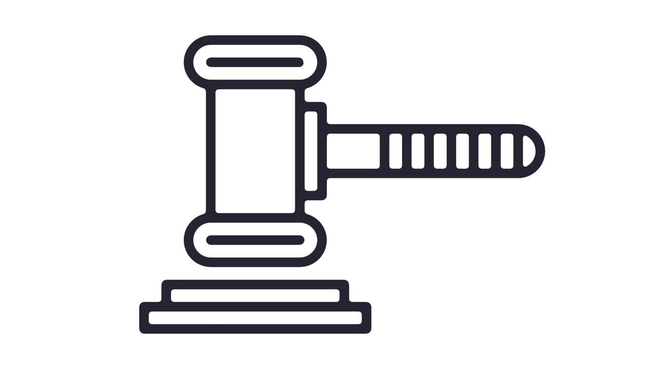 subastas en línea animación de icono de línea con alfa