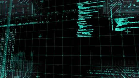 animation of grid and data processing