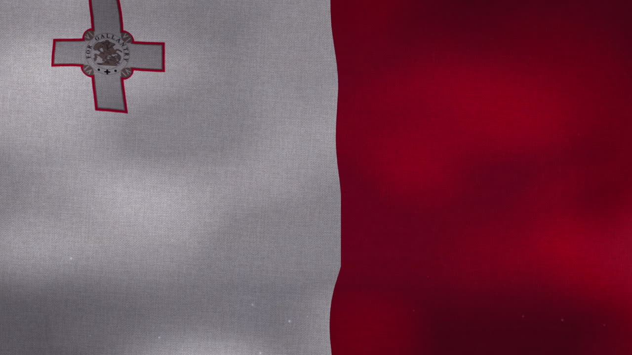la bandera nacional de malta ondeando